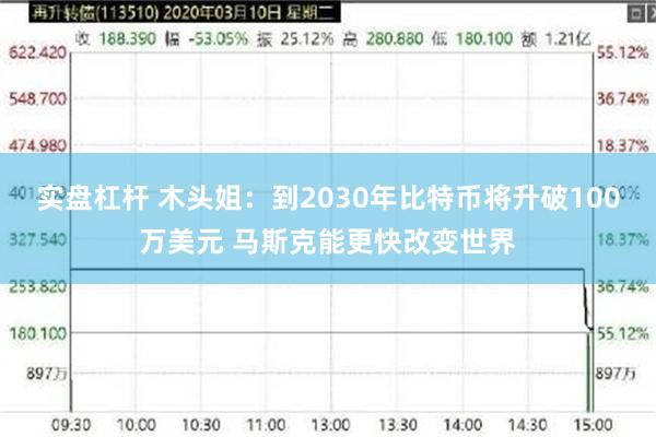 实盘杠杆 木头姐：到2030年比特币将升破100万美元 马斯克能更快改变世界