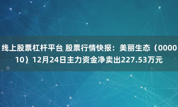 线上股票杠杆平台 股票行情快报：美丽生态（000010）12月24日主力资金净卖出227.53万元