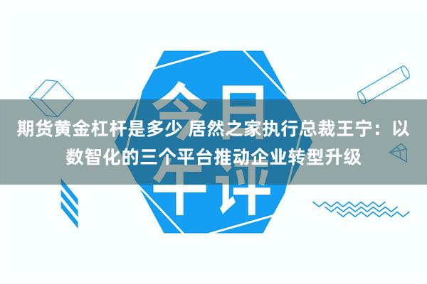 期货黄金杠杆是多少 居然之家执行总裁王宁：以数智化的三个平台推动企业转型升级