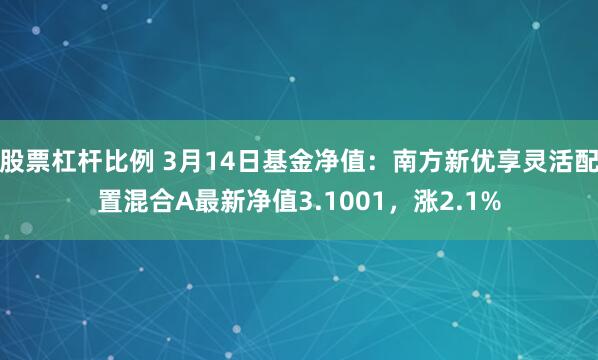 股票杠杆比例 3月14日基金净值：南方新优享灵活配置混合A最新净值3.1001，涨2.1%